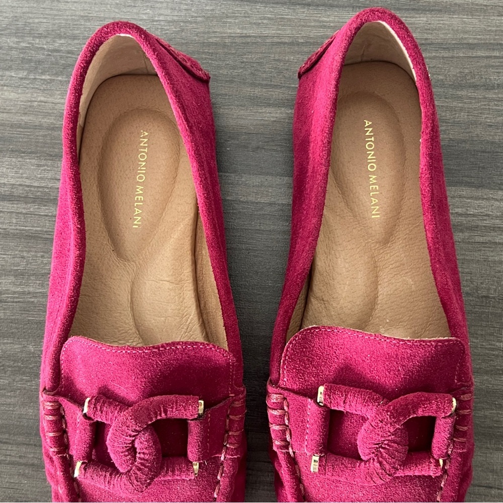 ANTONIO MELANI Women’s Size 6.5 Magenta Slip On Loafers Non Skid Rubber Soles - Picture 3 of 8